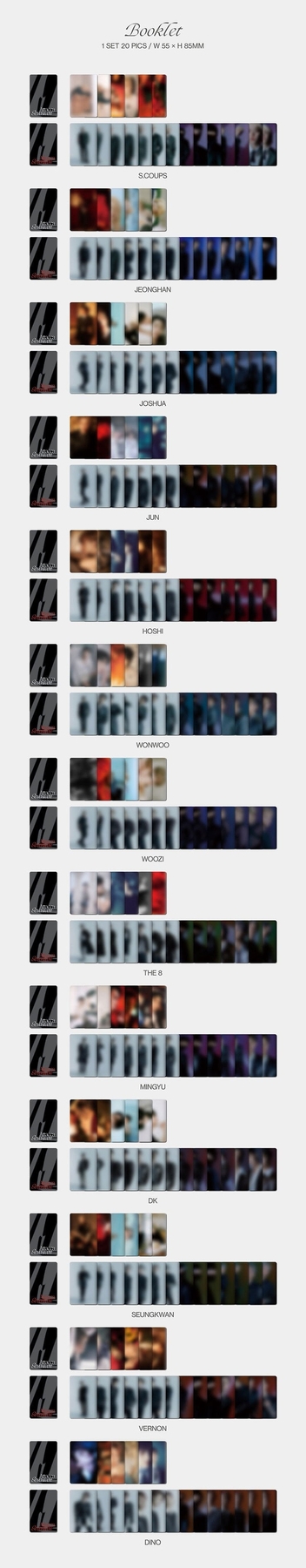 SEVENTEEN 9th Mini Album Attacca CARAT Ver. booklet 20 mini photo cards by member