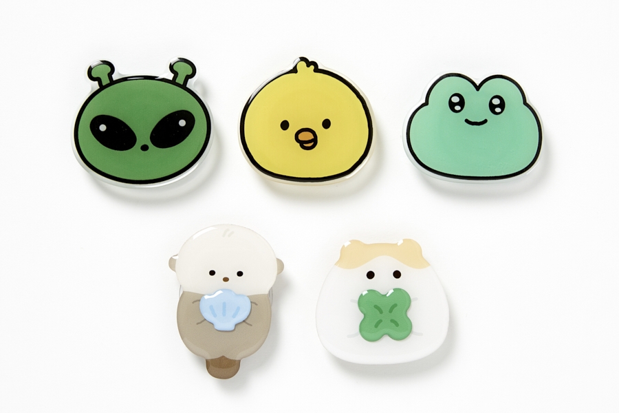 Artbox Gwaeki Tok Charm 5-design lineup alien chick frog otter hamster