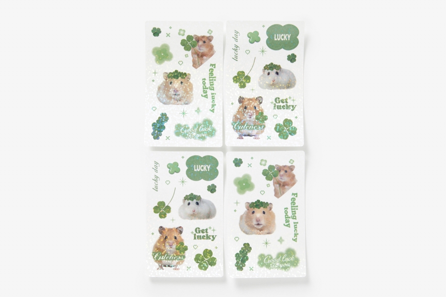 Artbox Hamster Sticker Set four glitter clover hamster sticker sheets