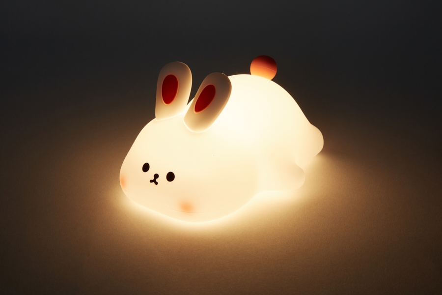 Artbox Soft Rabbit Silicone Mood Light glowing warm light in the dark