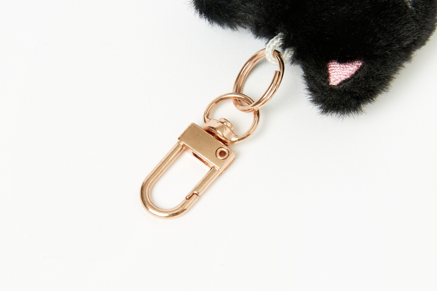 Artbox Twinkle Littles Cat Mini Keyring rose gold clasp and ring close-up