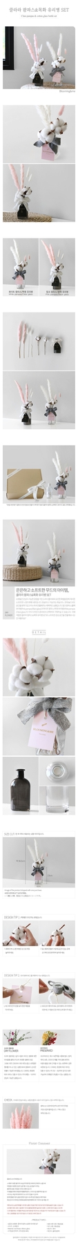 Blooming&me Clara Pampas & Cotton Glass Bottle Set options, set contents, size and design tips