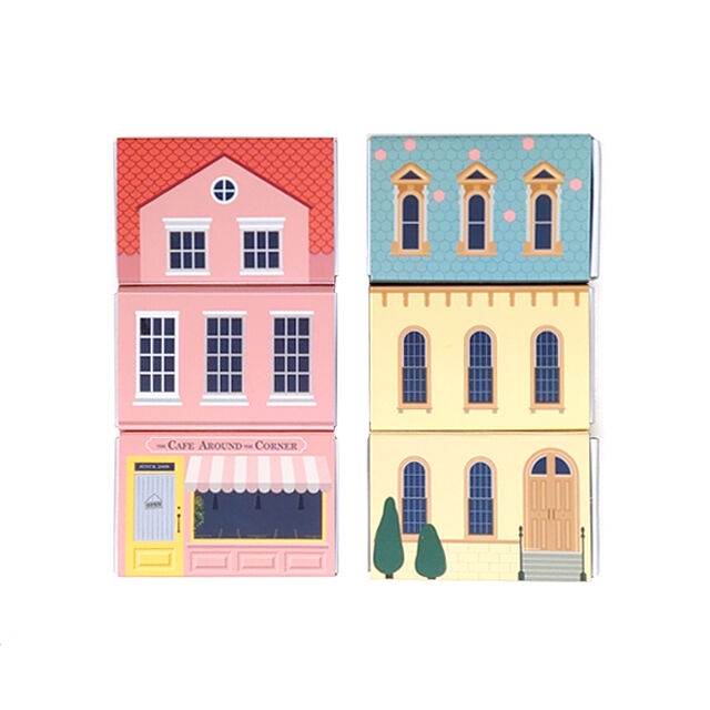 K-Lifestyle briskstyle Sweet Home Matches 3p pink and yellow house design matchbox set