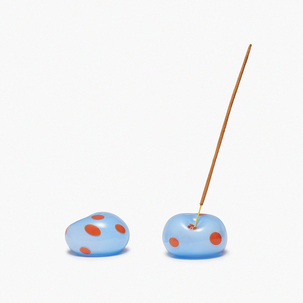 GEMMANI Gemstone Incense Holder Pablo two pieces with one incense stick inserted