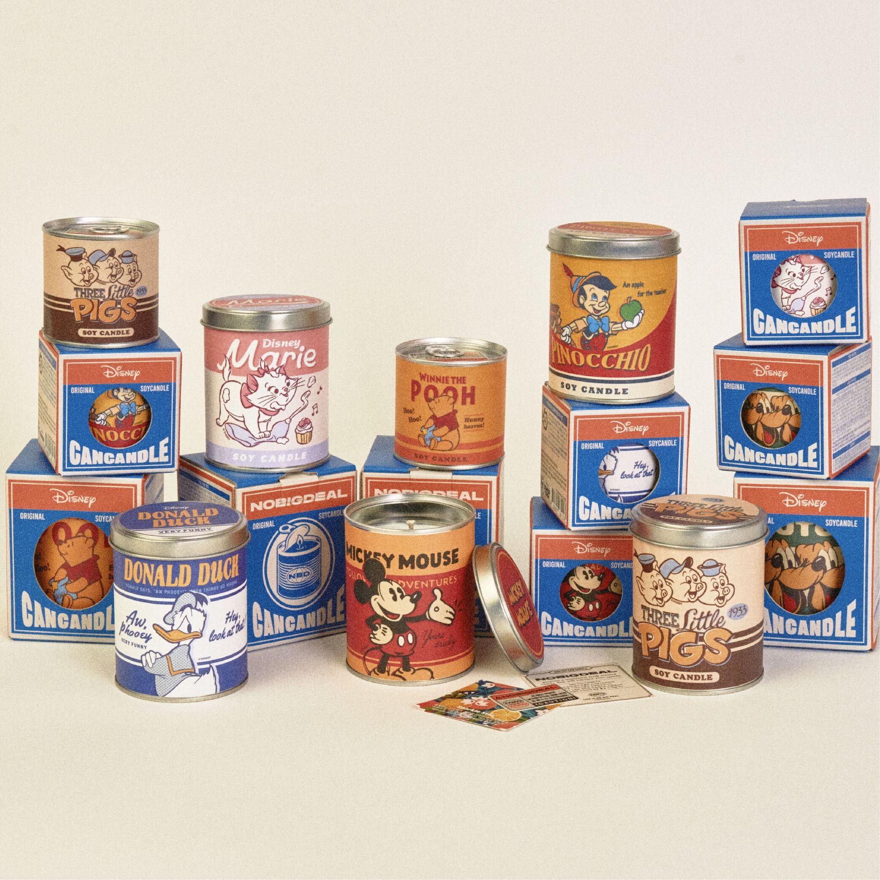 NOBIGDEAL Can Candle Disney soy candle tins and Cancandle gift boxes lineup including Donald Duck
