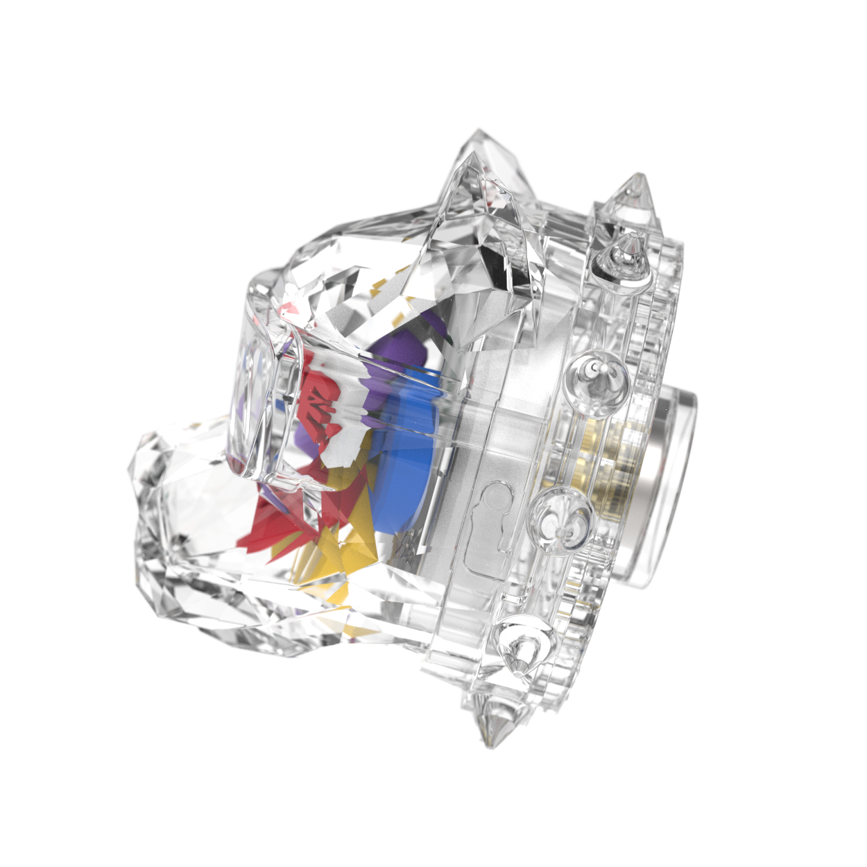 DEPROJECT Naked Dibul Bulldog Car Air Freshener side view with mounting base