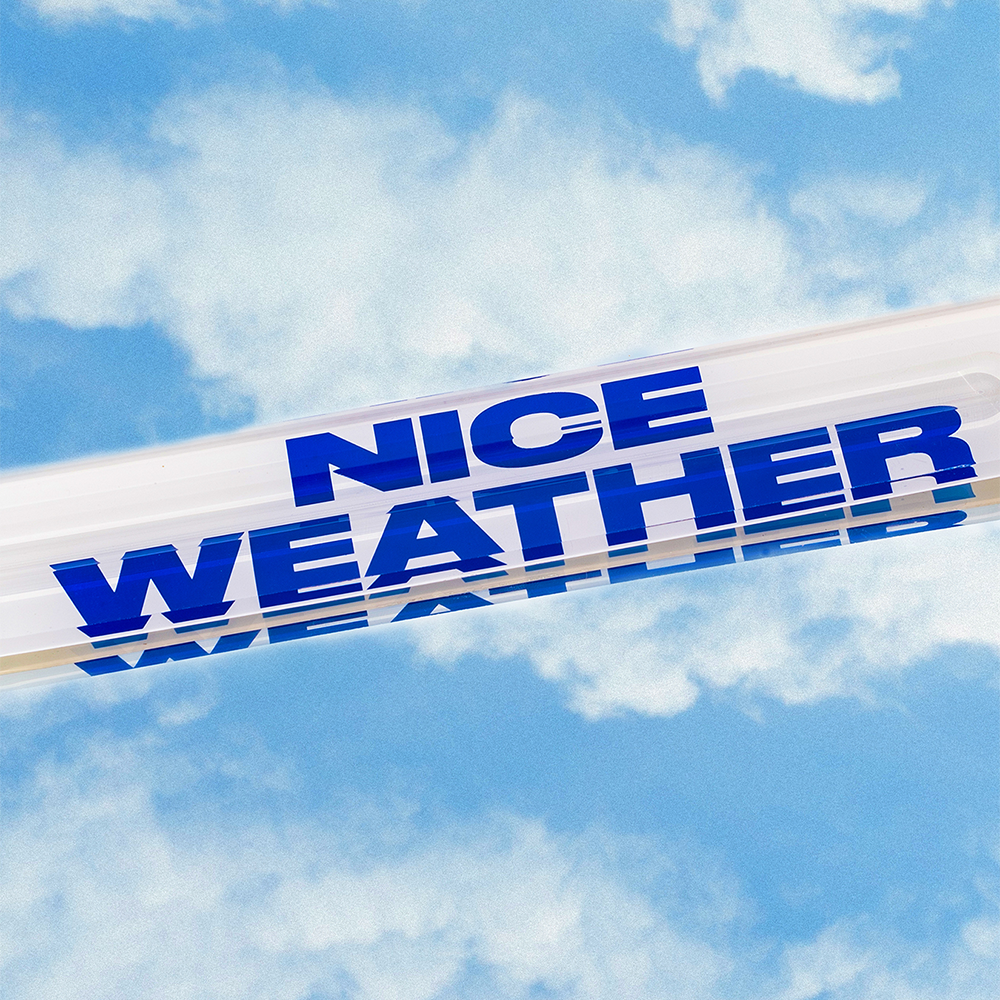 K-Lifestyle NICE WEATHER N.W. Incense Holder clear acrylic logo print close-up