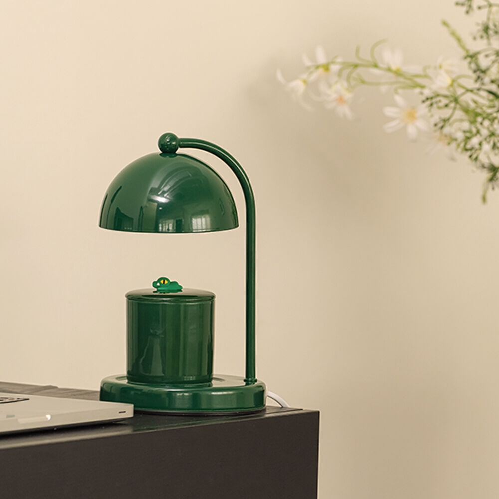 K-Lifestyle Kakao Friends Daily Candle Warmer green frog design with lid on