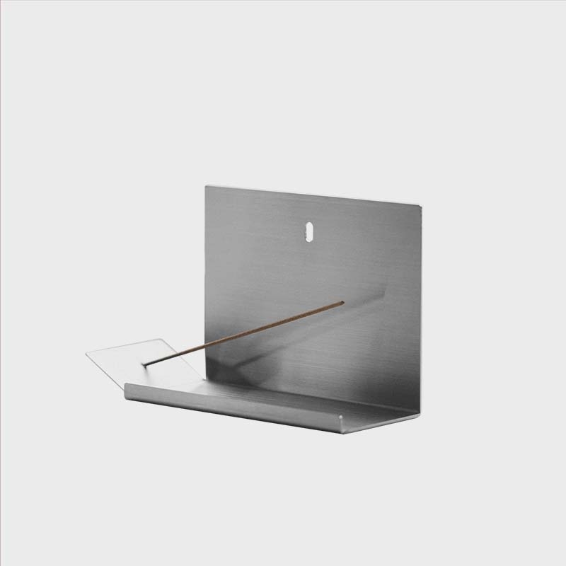 wugo Hanging incense holder brushed metal product view with hanging slot