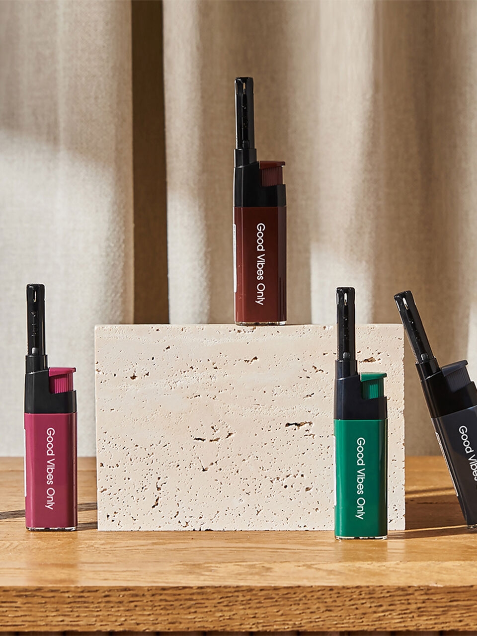 K-Lifestyle STAY POSITIVE Palo Santo Incense Lighter color options burgundy, brown, green, black
