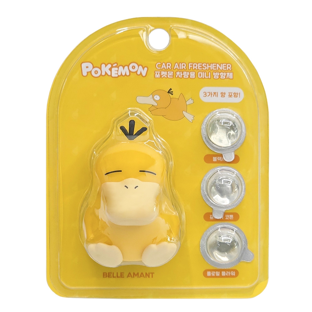 BELLE AMANT Pokémon Psyduck Car Air Freshener package with 3 scent capsules