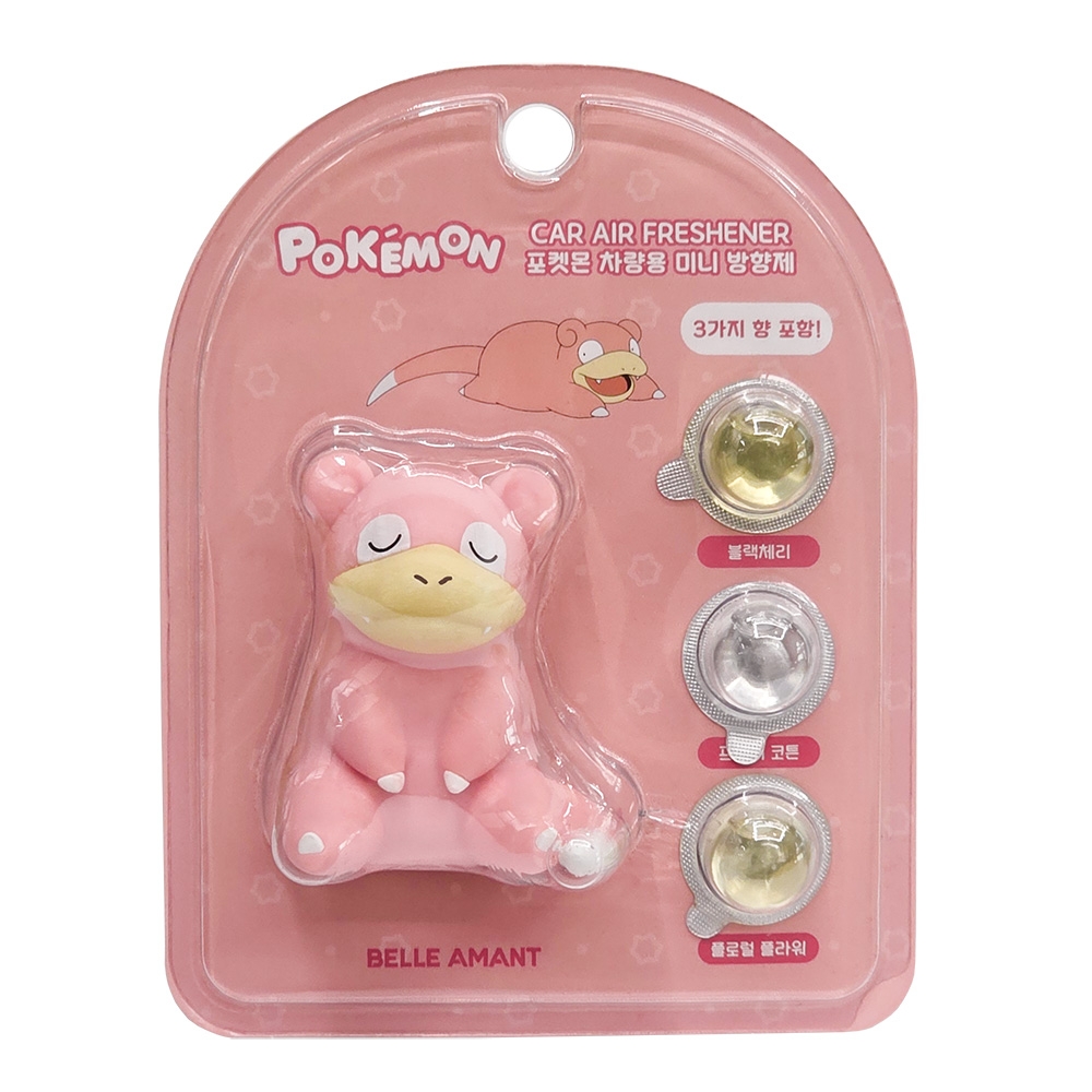 BELLE AMANT Pokémon Slowpoke Car Air Freshener package, Black Cherry, Fresh Cotton, Floral Flower scents