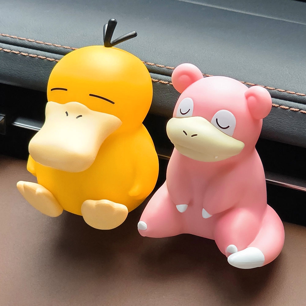 BELLE AMANT Pokémon Psyduck Slowpoke Mini Car Air Freshener figures on car dashboard