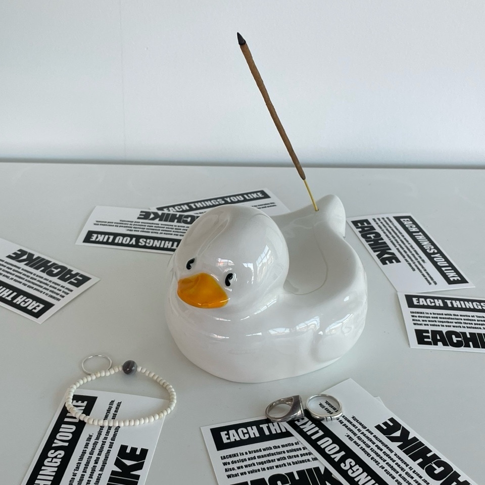 K-Lifestyle EACHIKE rubber duck tray incense holder with incense stick and accessories