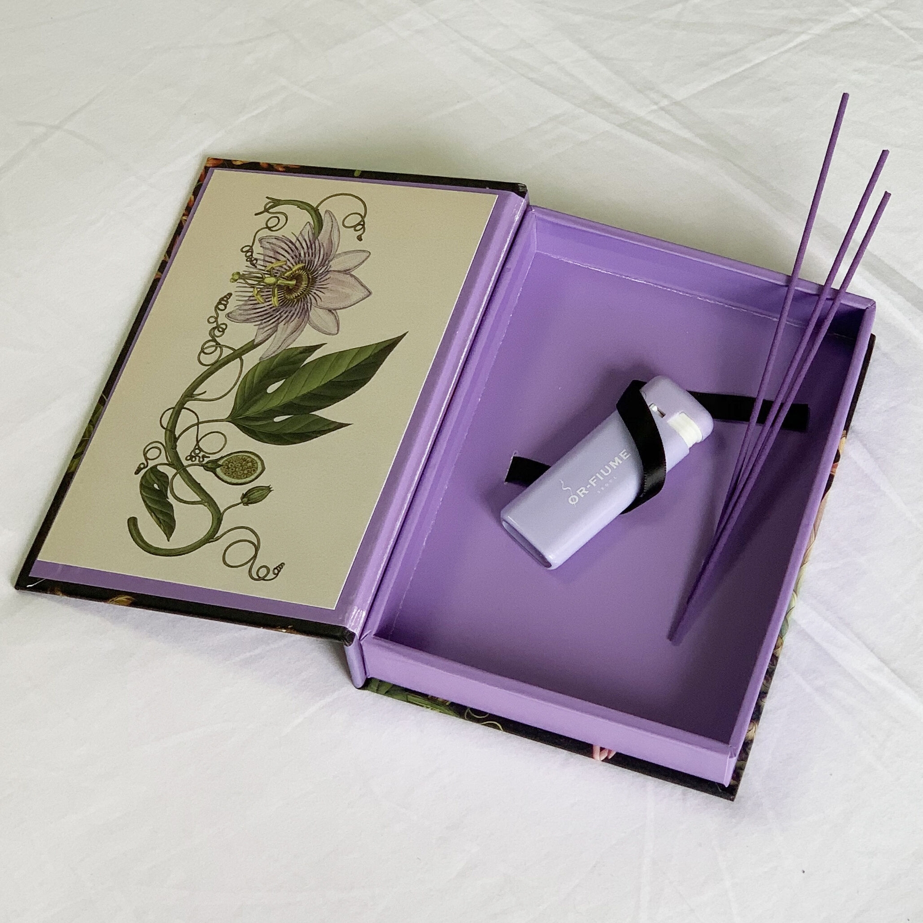 OR-FIUME SEOUL Incense Lighter Mini purple with incense sticks in gift box