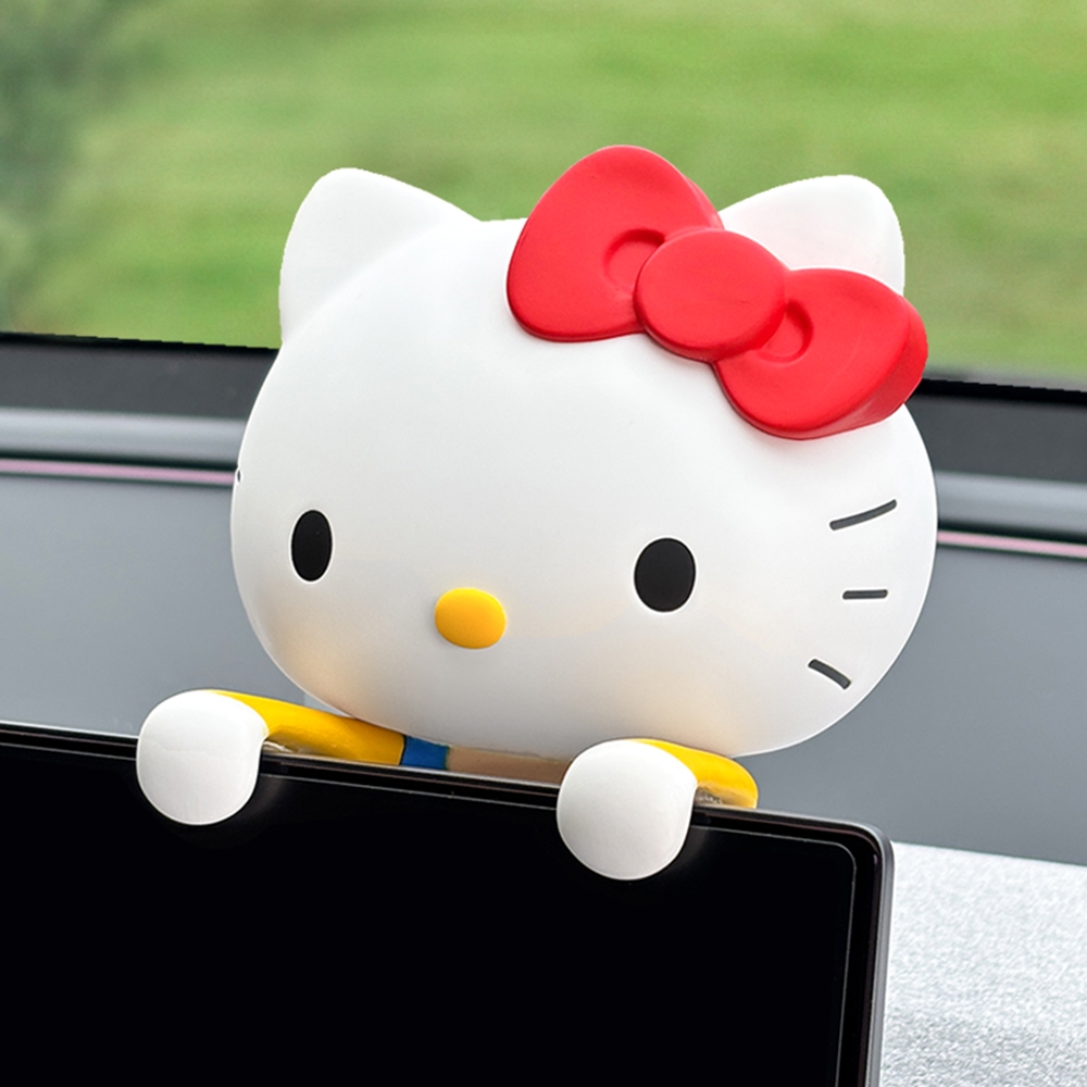 BELLE AMANT Hello Kitty Monitor Navigation Hanging Car Air Freshener on car screen top, side angle