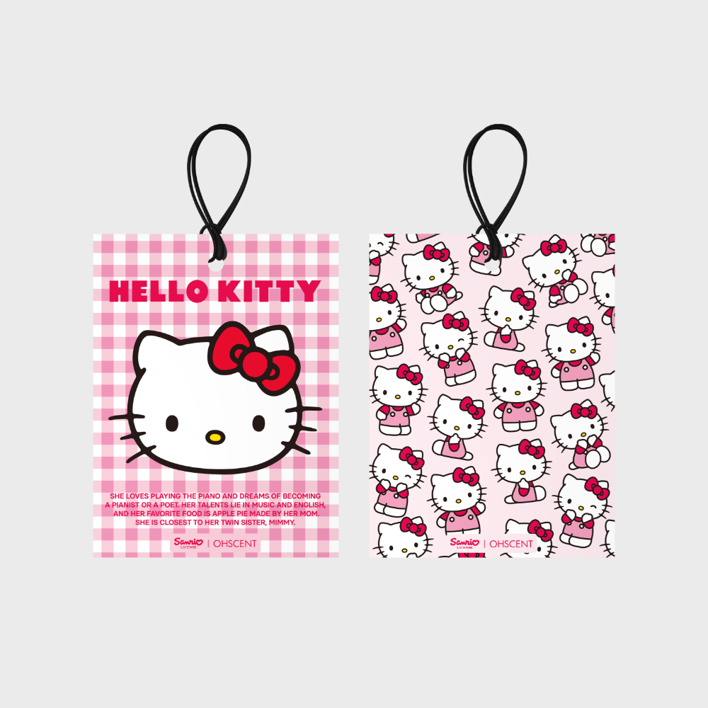 OHSCENT Hello Kitty Perfume Sachet pink gingham front and character pattern back