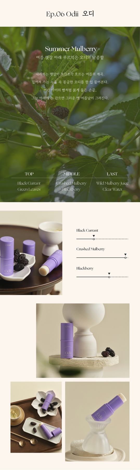 Chwi Odii Perfume Balm 4.6g scent notes mulberry blackberry black currant