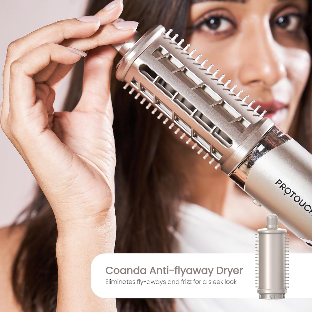 Protouch Airshot Hair Styler Blow Brush attachment with dual bristles for volume