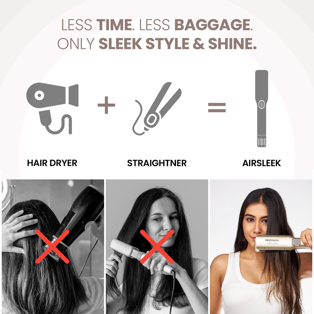 Protouch Air Sleek 2-In-1 Hair Straightener replaces hair dryer plus straightener