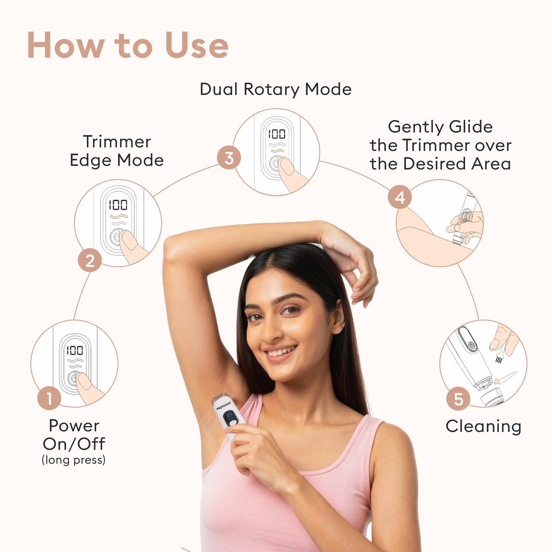 Protouch All Rounder Hair Trimmer & Epilator how to use, trimmer edge and dual rotary modes