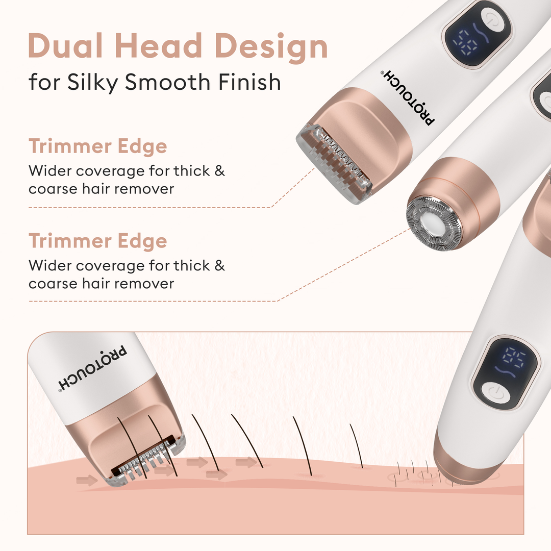 Protouch All Rounder Hair Trimmer & Epilator dual head design, trimmer edge and rotary head