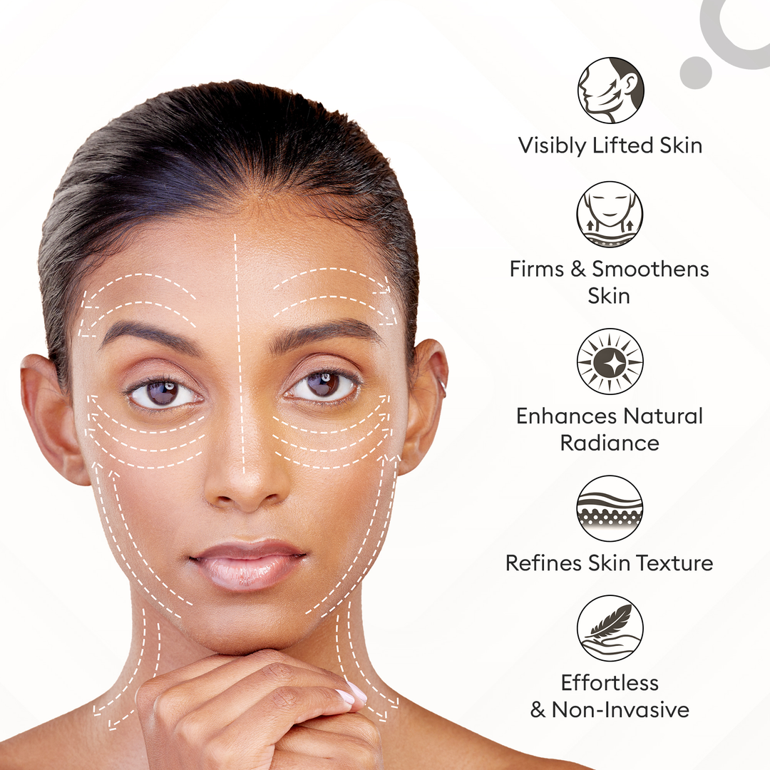 Protouch Glow Pro Microcurrent Facial Toning Device Etoupe benefits and face massage directions