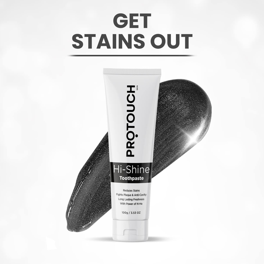 Protouch Hi-Shine Charcoal Toothpaste 100g texture, get stains out
