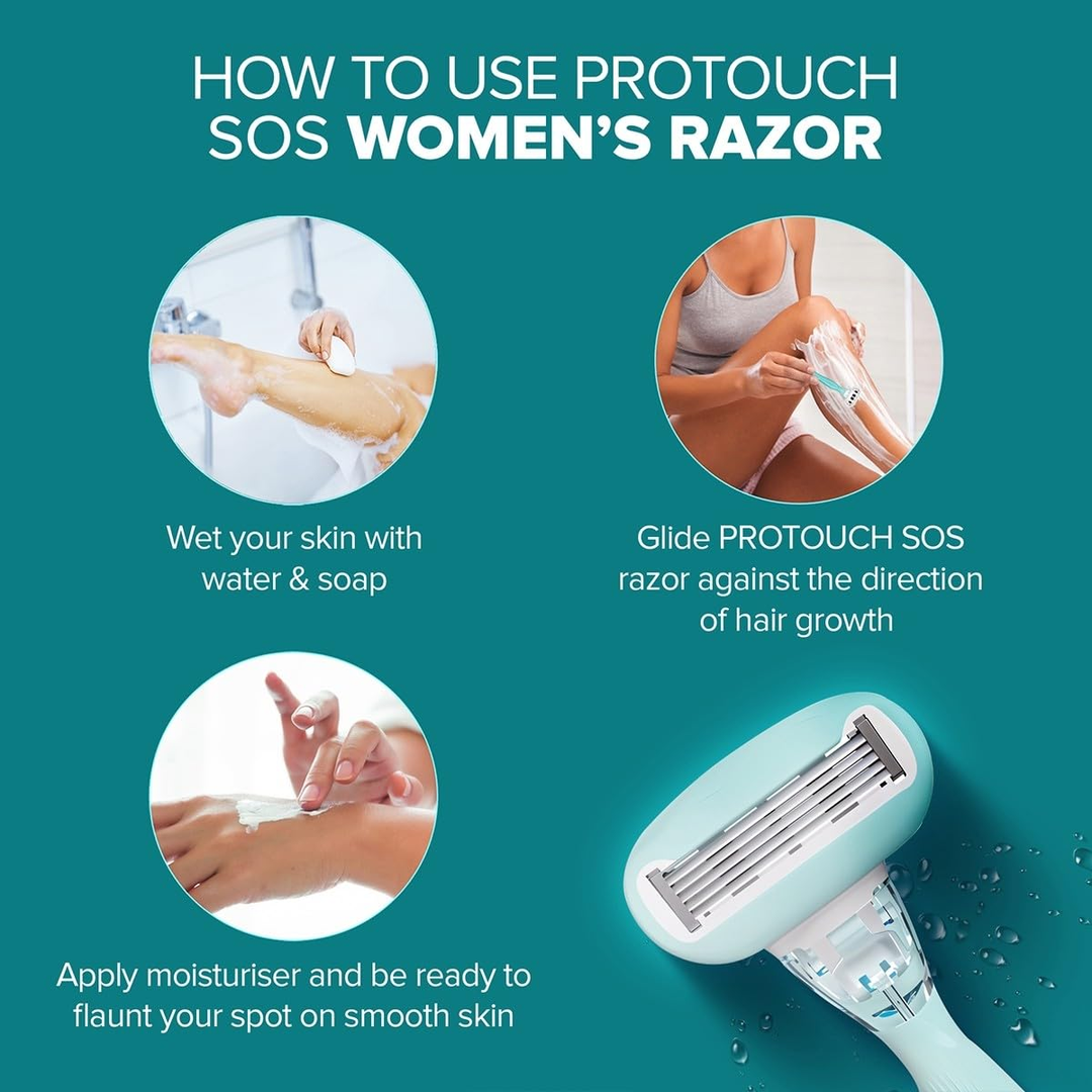 Protouch SOS Women Razor how to use steps for smooth legs