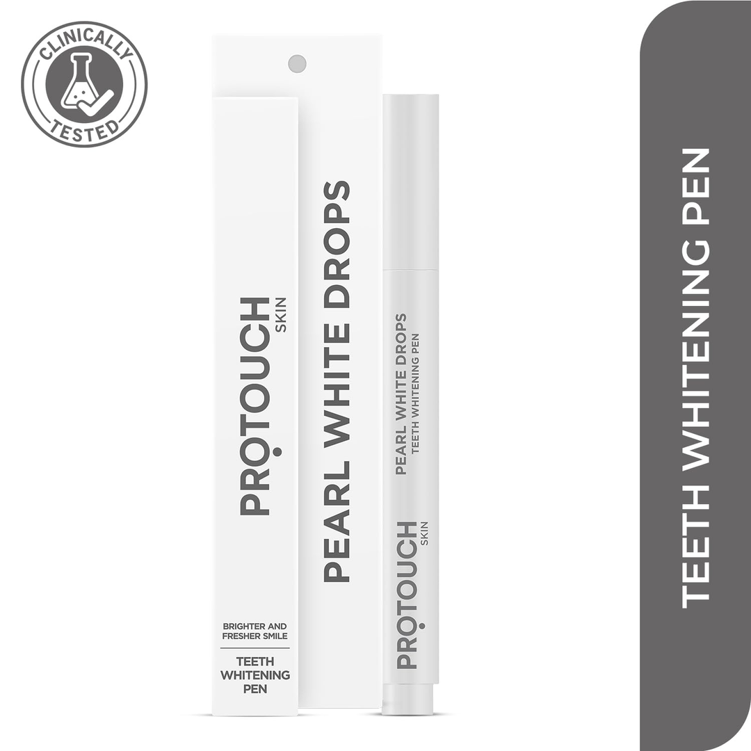 Protouch Pearl White Drops Teeth Whitening Pen clinically tested box and pen