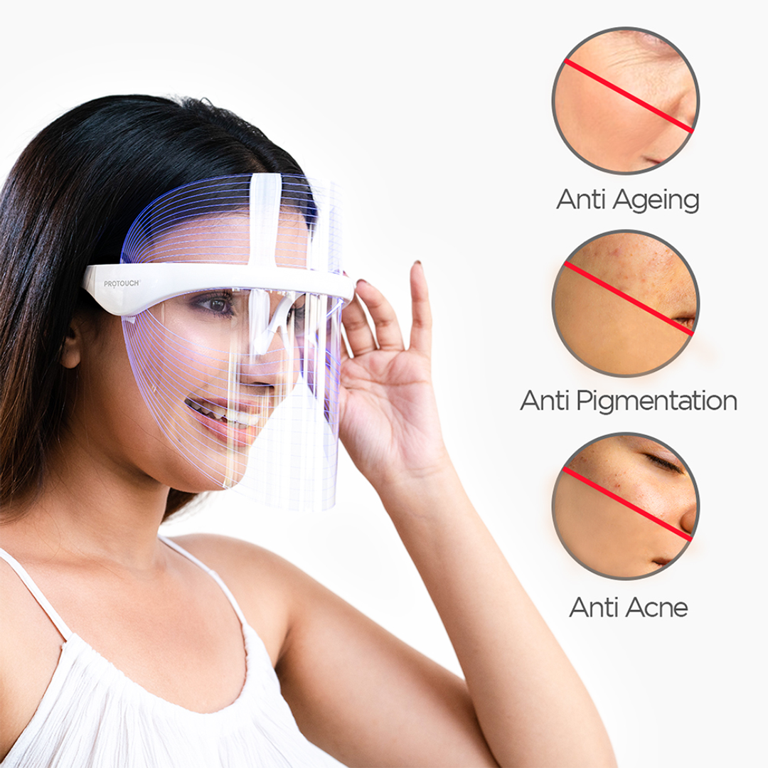 Protouch 3 in 1 LED Face Mask anti ageing, anti pigmentation, anti acne benefits