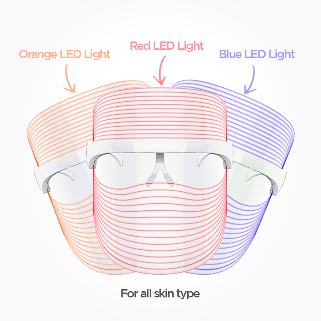 Protouch 3 in 1 LED Face Mask three LED light modes for all skin types