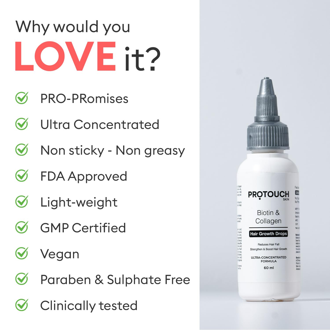 Protouch Biotin & Collagen Hair Growth Drops 60ml product benefits