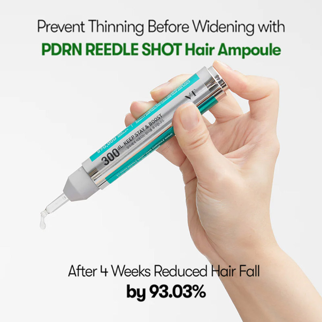 VT PDRN Reedle Shot Hair Ampoule 300dL applicator tip dispensing, hair fall care