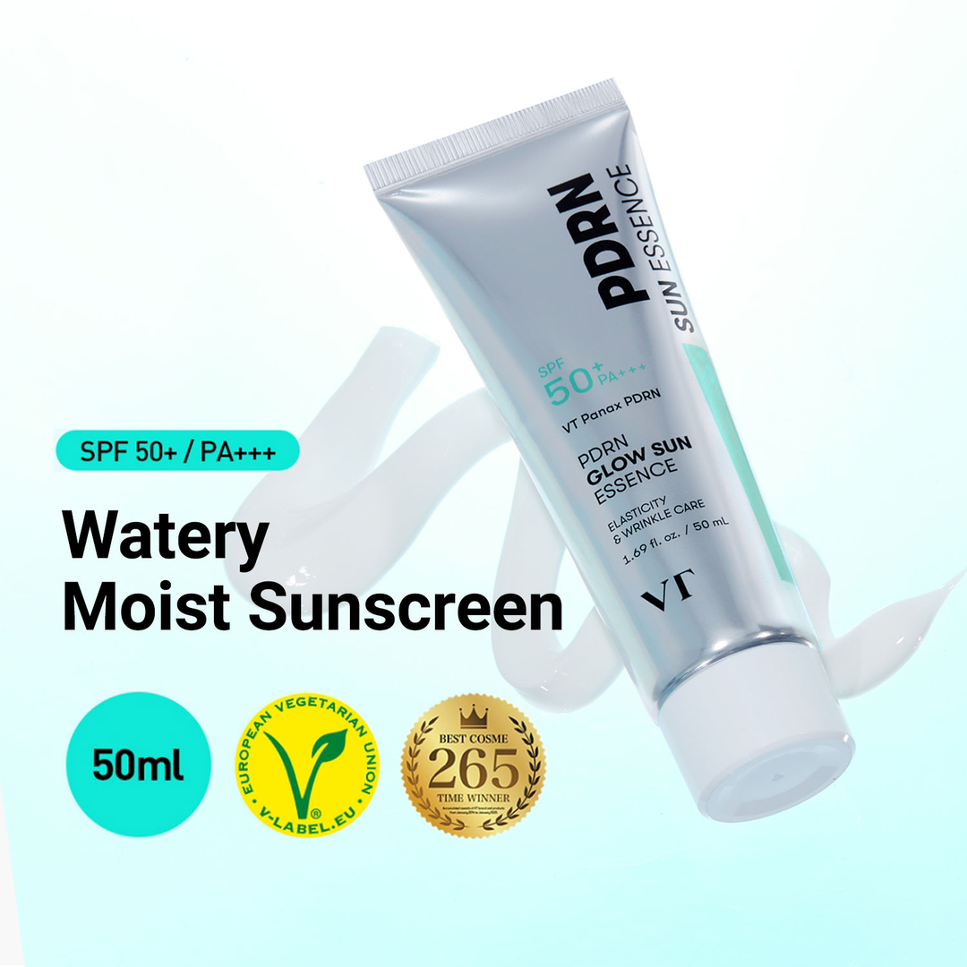 VT PDRN Glow Sun Essence SPF 50+ PA+++ 50ml watery moist sunscreen