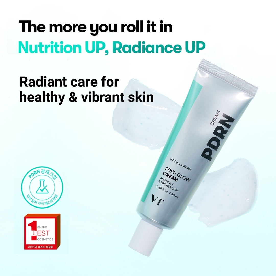 VT PDRN Glow Cream 50ml elasticity and wrinkle care tube with cream texture