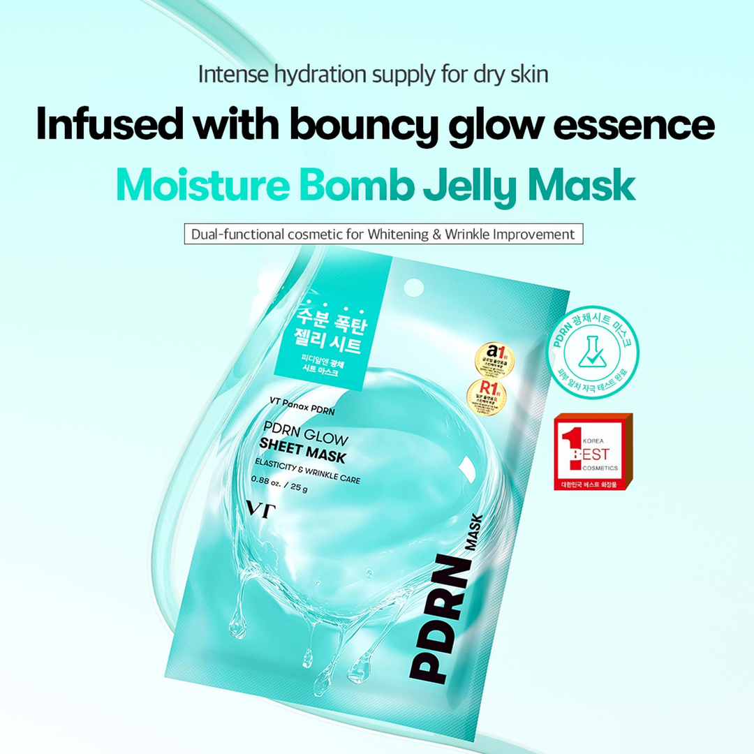 VT PDRN Glow Sheet Mask 25g moisture bomb jelly mask for dry skin