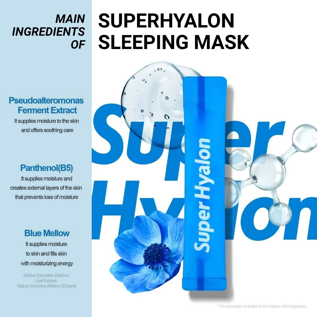 VT Super Hyalon Sleeping Mask main ingredients, Pseudoalteromonas Ferment Extract, Panthenol, Blue Mellow