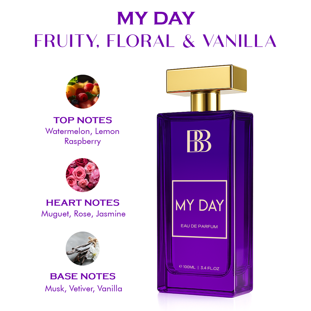 Bergamot Beaute My Day Eau de Parfum 100ml fruity floral vanilla fragrance notes