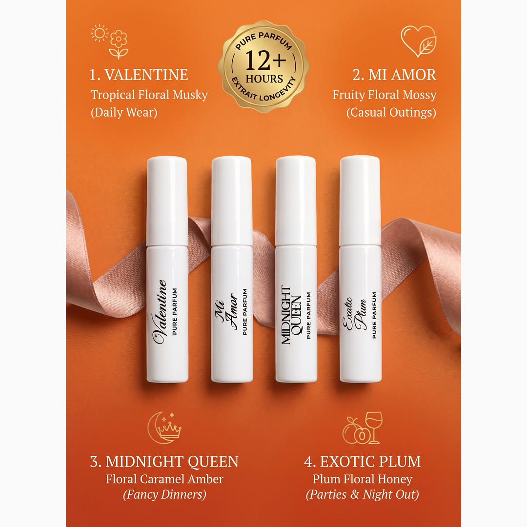 Bergamot Beaute Discovery Set for Woman 4 pure parfum scent notes and 12+ hours longevity