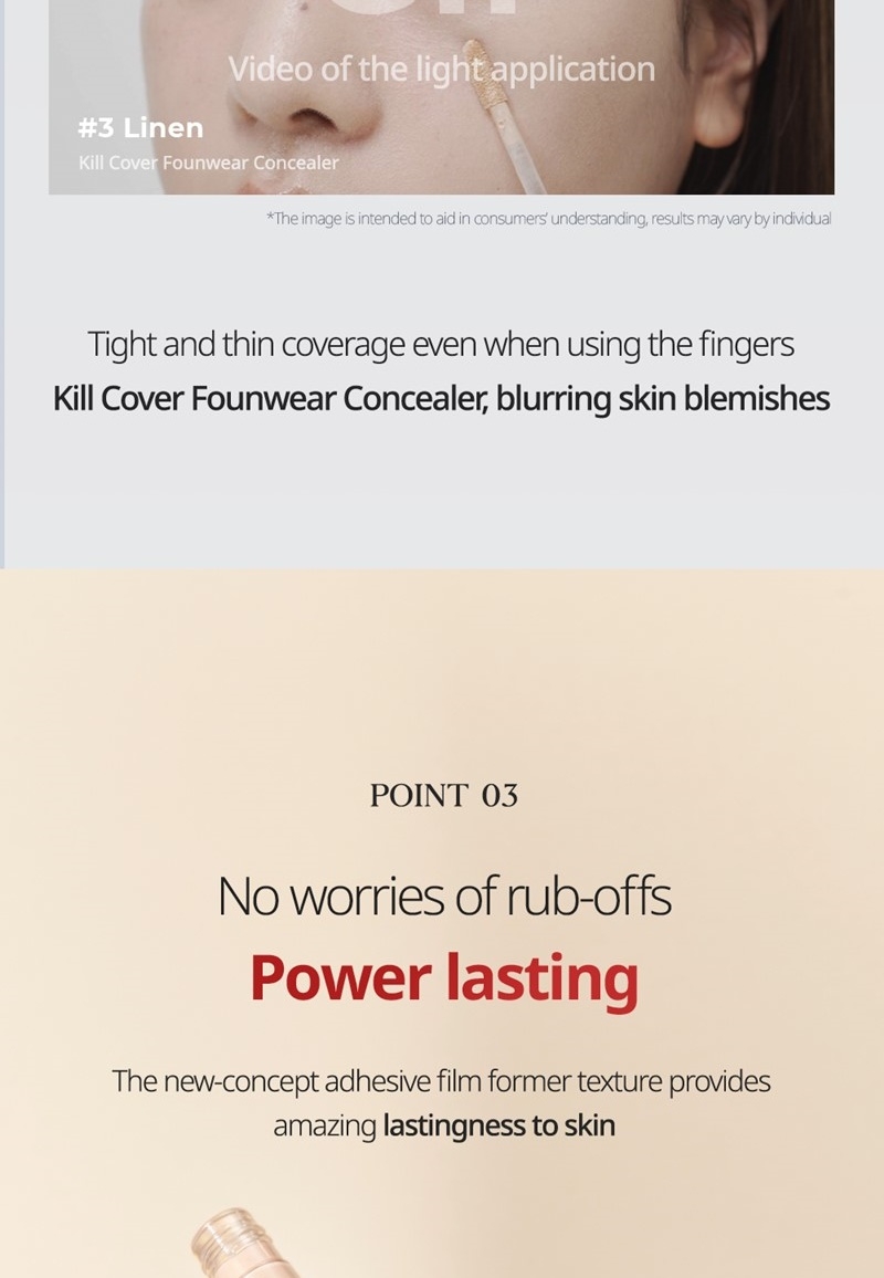 Clio Kill Cover Founwear Concealer #3 Linen light application and power lasting film former