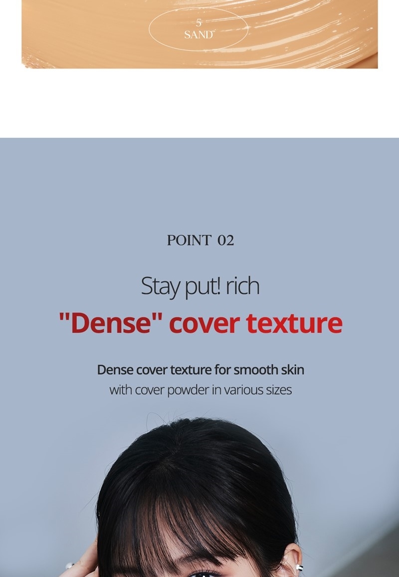 Clio Kill Cover Founwear Concealer #5 Sand swatch and dense cover texture with cover powder