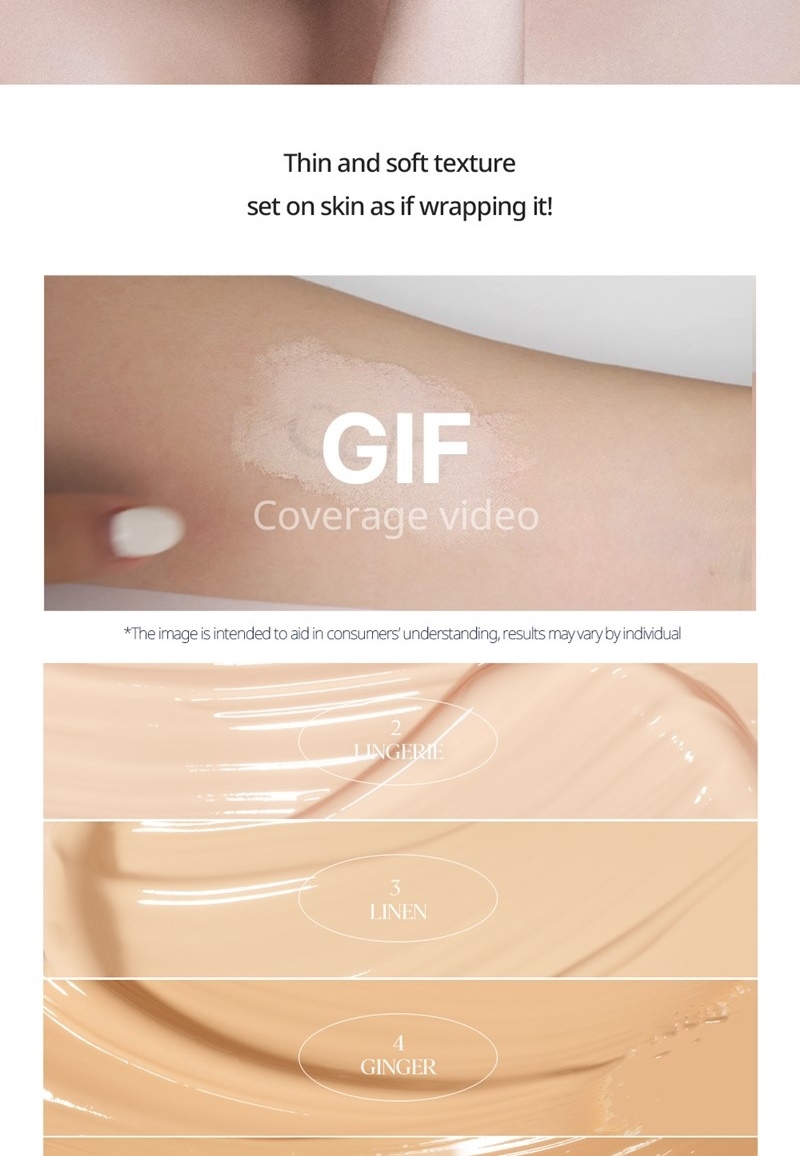 Clio Kill Cover Founwear Concealer coverage video and #2 Lingerie #3 Linen #4 Ginger texture swatches