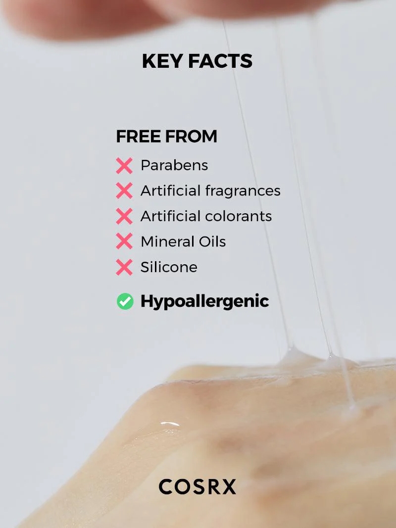 Cosrx Advanced Snail Radiance Dual Essence key facts free from parabens hypoallergenic