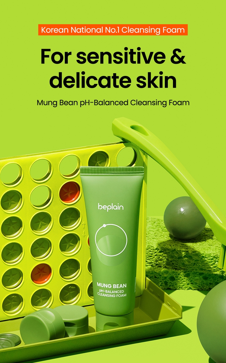 Beplain Mung Bean pH-Balanced Cleansing Foam for sensitive and delicate skin front