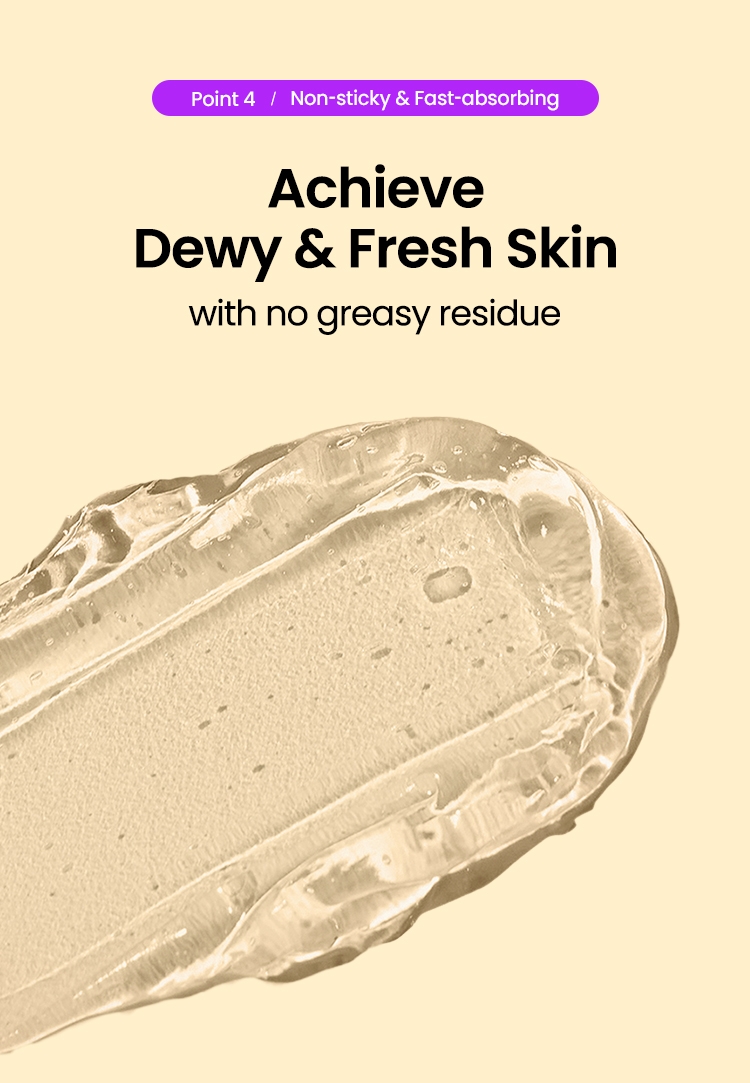 Beplain Cicaful Calming Gel clear gel texture swatch, non-sticky fast-absorbing