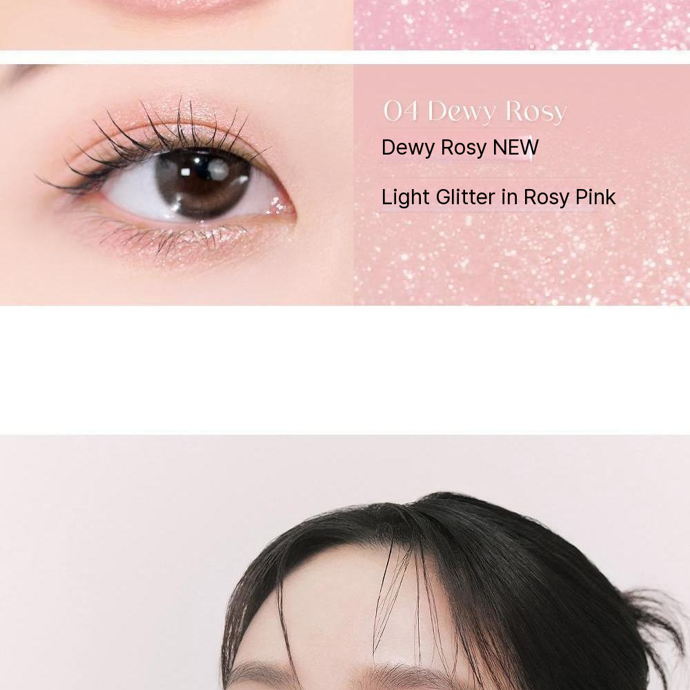 BBIA Last Glitter Highlighter 04 Dewy Rosy light rosy pink glitter swatch on eye