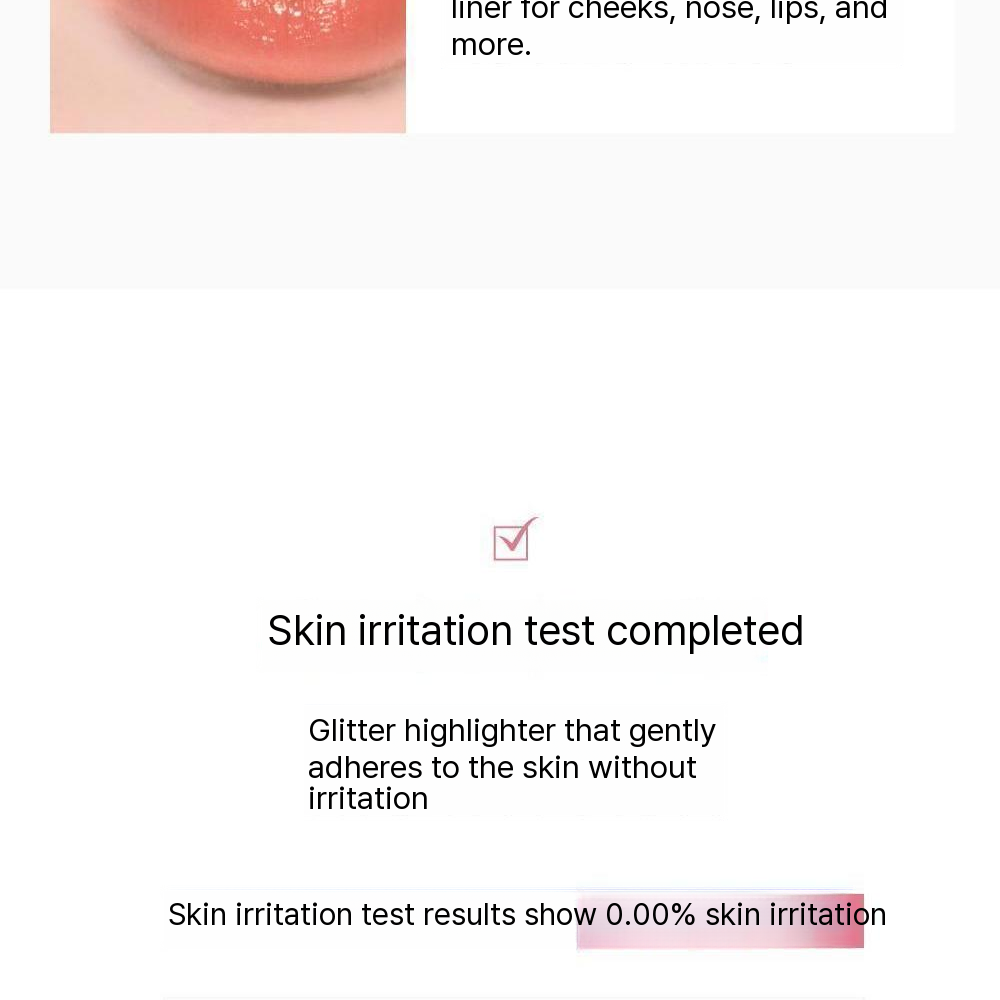 BBIA Last Glitter Highlighter lip glitter use and skin irritation test completed
