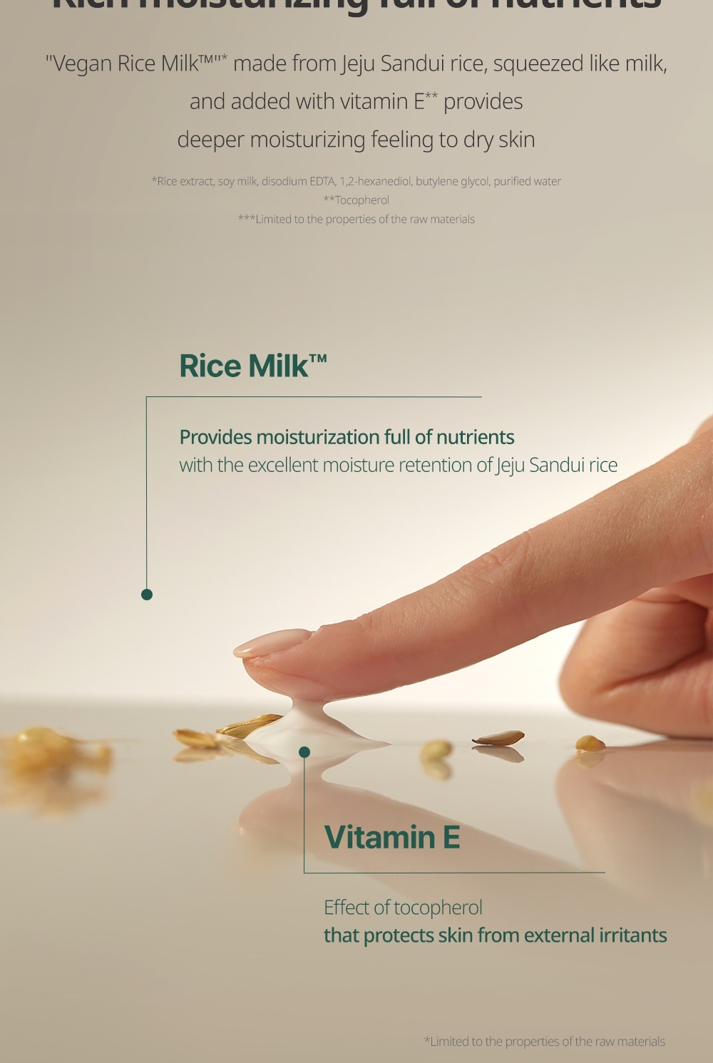 Goodal Vegan Rice Milk Moisturizing Cream key ingredients rice milk and vitamin E