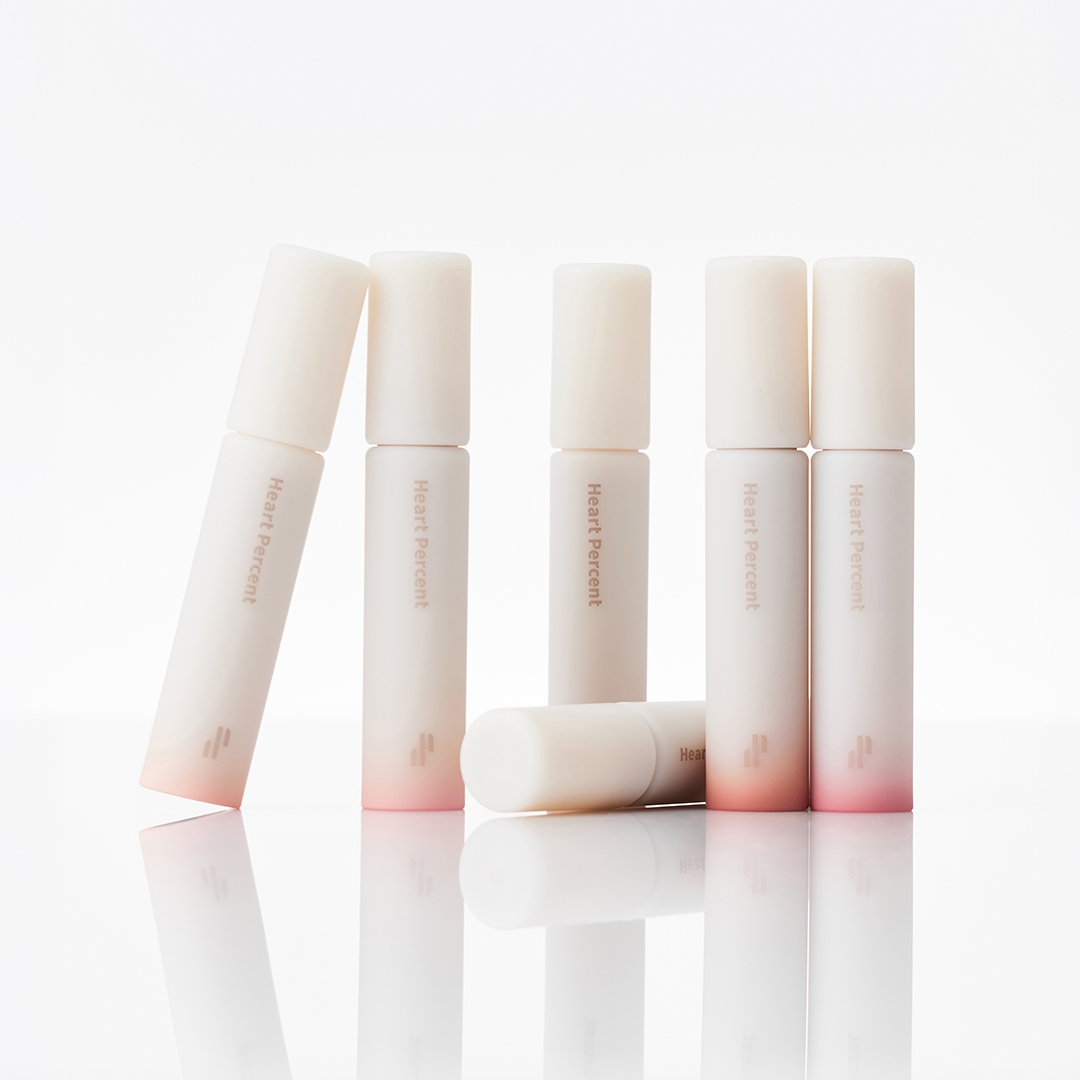Heartpercent Dote on Mood All Cover Lip Base tube lineup, front view